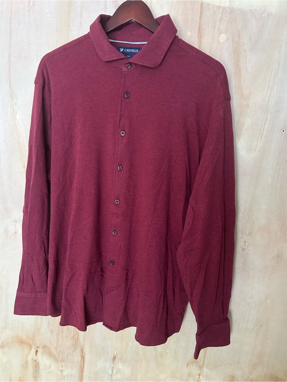 Daniel Cremieux Men's Burgundy Button-Down Long Sleeve Shirt